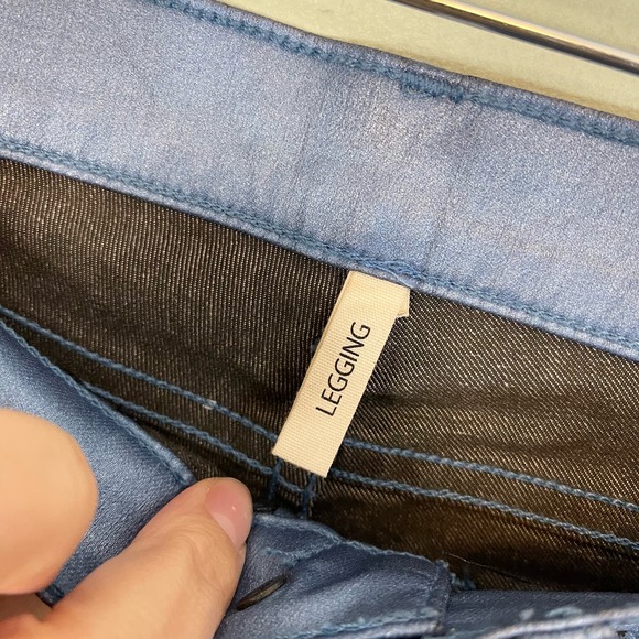 RAG & BONE Jeans Womens 26 Legging Metallic Slim Skinny Ankle Trousers Blue USA - Picture 5 of 11